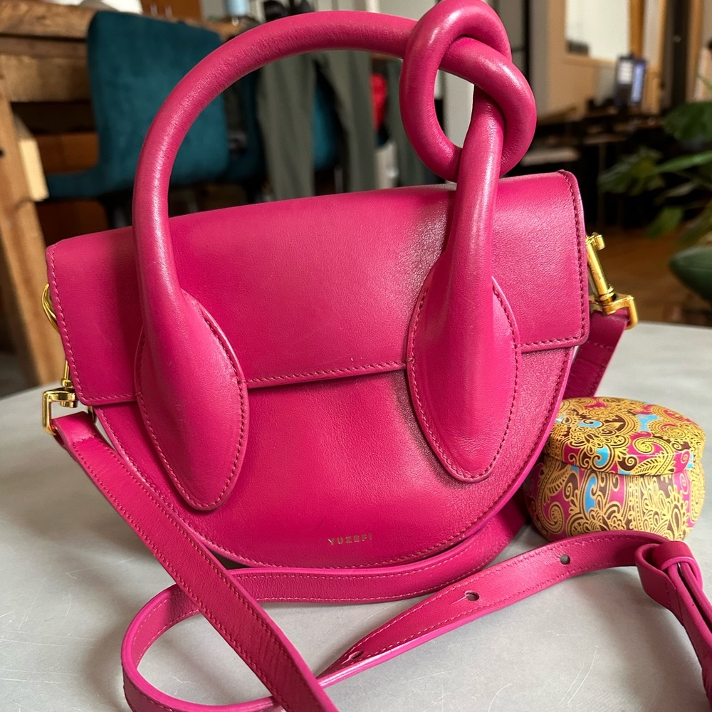 NWOT YUZEFI Fuchsia Pink Pretzel Bag